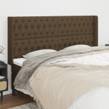 VidaXL Tăblie de pat cu aripioare maro &icirc;nchis 203x16x118/128 cm textil