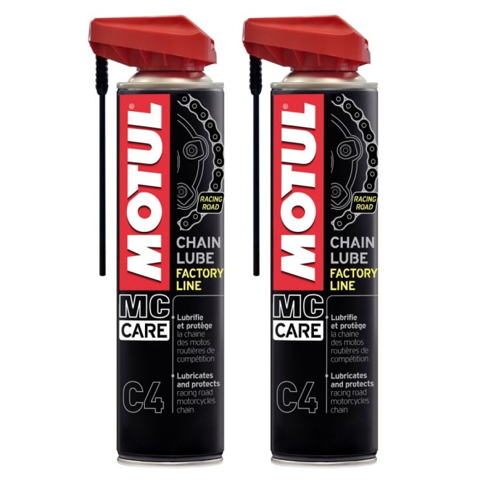Pachet 2 Spray Motul C4 Factory Line pentru ungere lant 400 ml