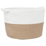 Cumpara ieftin Cos de rufe, maro si alb, &Oslash;60x36 cm, bumbac
