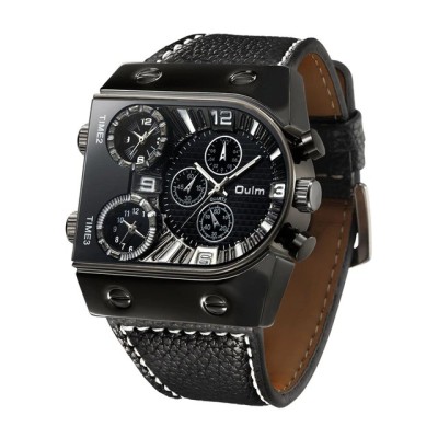 Ceas barbatesc Oulm Fashion Quartz Multiple Fuse Orare Cutie Originala Negru foto