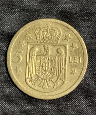 Moneda 5 lei 1930 semn monetărie KN