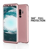 Husa GloMax FullBody Negru pentru Samsung Galaxy S9 cu folie de sticla inclusa