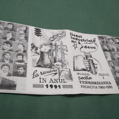 INVITATIE ABSOLVENTII LICEUL INDUSTRIAL 2 DEVA SECTIA TERMOMECANICA 1980-1981 foto