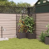 VidaXL Ghivece de Grădină 1 buc Zăbrele Maro 80 x 80 x 142 cm Plastic