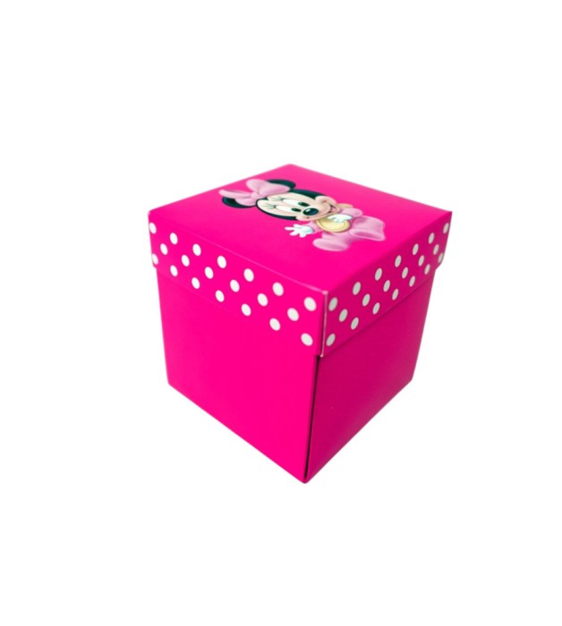 Cutie Din Carton pentru dulciuri, model Minnie Mouse, roz