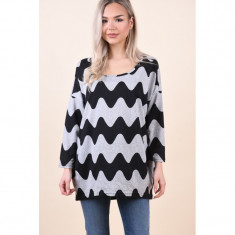 Pulover Only Elcos 4/5 Light Grey Melange Black Wave foto