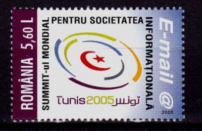 RO 2005 LP 1696 ,&amp;quot;Summit-ul Soc. Info. Tunis &amp;quot;, serie , MNH foto