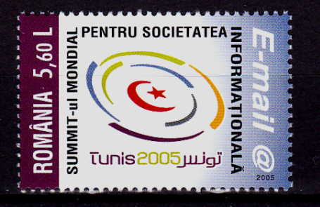 RO 2005 LP 1696 ,&quot;Summit-ul Soc. Info. Tunis &quot;, serie , MNH