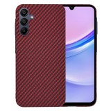 Husa slim carbon pentru samsung galaxy a15 4g / a15 5g - protectie premium fibershell, red