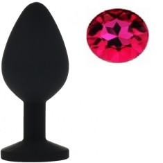 Dop Anal Silicone Buttplug Small, Negru/Roz Inchis, Guilty Toys