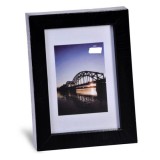 Rama foto decorativa, vertical sau orizontal, Lemn-Sticla, Negru, 15x10 cm, Oem