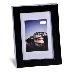 Rama foto decorativa, vertical sau orizontal, Lemn-Sticla, Negru, 15x10 cm foto