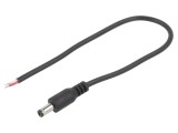 Cablu Alimentare DC 5,5/2,1mm 0,25m Negru