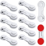 Cumpara ieftin Set 12 sigurante pentru copii, universale, pentru usi, sertare, dulapuri, plastic, 9 cm, alb