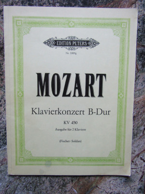 MOZART KLAVIERKONZERT B- DUR KV 450 AUSGABE FUR 2 KLAVIERE foto