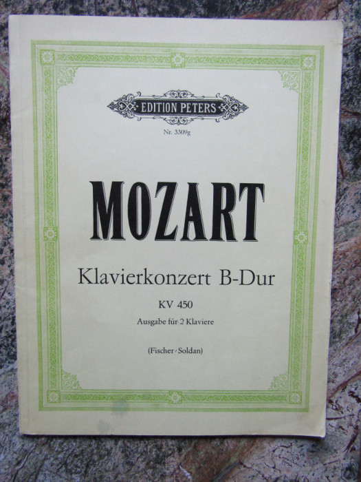 MOZART KLAVIERKONZERT B- DUR KV 450 AUSGABE FUR 2 KLAVIERE