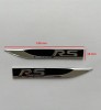 Set 2 Ornamente Aripa RS Negre, 148mm Metal, Embleme Auto Universale, Prindere Banda Dublu Adeziva