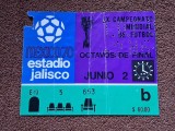 Bilet meci fotbal (de colectie) ANGLIA - ROMANIA (02.06.1970 Campionatul Mondial de Fotbal MEXIC 1970)