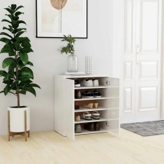 vidaXL Pantofar, alb extralucios, 60x35x70 cm, PAL foto