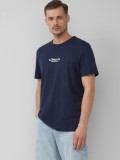S.Oliver Tricou barbati cu imprimeu cu logo, din bumbac, Regular fit, Bleumarin inchis, S, 2XL, 3XL, L, M, XL
