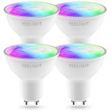 Bec LED Yeelight W1, Wi-Fi, GU10, 4.5W, 2700K - 6500K, 350lm, Set 4 bucati, Multicolor YLDP004-A