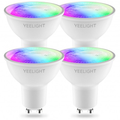 Bec LED Yeelight W1, Wi-Fi, GU10, 4.5W, 2700K - 6500K, 350lm, Set 4 bucati, Multicolor YLDP004-A foto