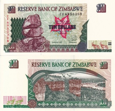ZIMBABWE 10 dollars 1997 UNC!!! foto