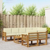 vidaXL Set de canapele de exterior cu pernă 9 pcs Natural și Crem 3366598