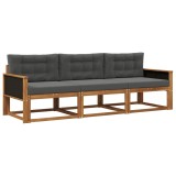 vidaXL Set de canapele de exterior cu pernă 3 pcs Natural și Antracit 3382295