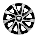Cumpara ieftin Set 4 capace roti Drift exrta silver&amp;black R16 Compatibil Cu Dacia
