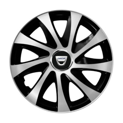Set 4 capace roti Drift exrta silver&amp;amp;black R15 Compatibil Cu Dacia foto