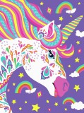 Set de pictura cu numere Fuumuui, unicorn, vopsea in ulei, multicolor, 40 x 50 cm