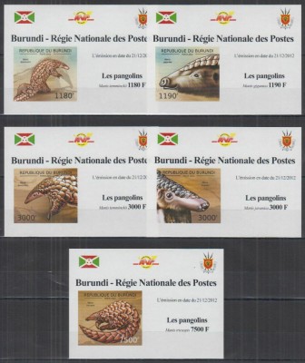 141-BURUNDI-14=5 colite nestampilate nedantelate tematica PANGOLIN,MNH foto