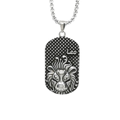 Lant inox cu Pandantiv zodia Leu otel inoxidabil dog tag Personal Style 00A262 foto