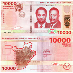 Burundi 10 000 Francs 2022 P-59 UNC