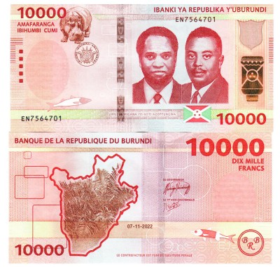 Burundi 10 000 Francs 2022 P-59 UNC foto