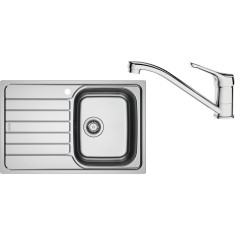 Pachet chiuveta bucatarie inox Franke SKX 611-78/50 ST, dreptunghiulara, 1 cuva si picurator pe partea stanga, 78x50x15 cm, adancime cuva 15 cm + Bate