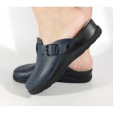 Cumpara ieftin Saboti medicali bleumarini cu gel pe talpa, reglabili, piele naturala Model Sabina 209006