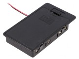 Suport Baterii AA/R6 6 Sloturi cu Cabluri Negre 150mm