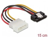 Cablu alimentare Molex la SATA cu fixare, Delock 60120