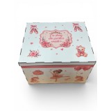 Cutie Trusou Botez Balerină Roz Personalizată pentru Fetițe