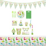 Set 16 accesorii de masa, flippy, colectia dino park, 136 piese, din carton/plastic/hartie, multicolor