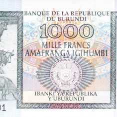 Bancnota Burundi 1.000 Franci 2009 - P46 UNC