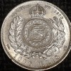 Moneda Argint Brazilia 1000 Reis 1877 Pedro II, Tiraj 12000, Raritate America de Sud