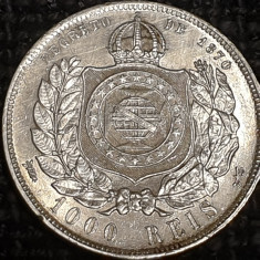 Brazilia 1000 reis 1877 argint (tiraj 12000) Pedro II