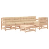 Set mobilier relaxare de gradina &amp; perne 6 piese lemn masiv pin