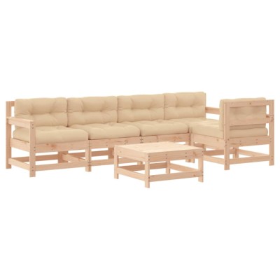 Set mobilier relaxare de gradina &amp;amp; perne 6 piese lemn masiv pin foto