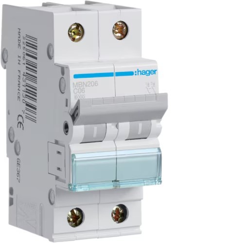 Siguranta automata 6A 2P 6ka B Hager MBN206