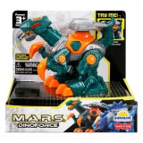 Dinozaur cu lumini si sunete, Happy Kid, M.A.R.S. 14 cm, Verde