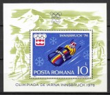 Romania 1976 - J.O. de Iarna - Innsbruck, colita dantelata, MNH, LP 902